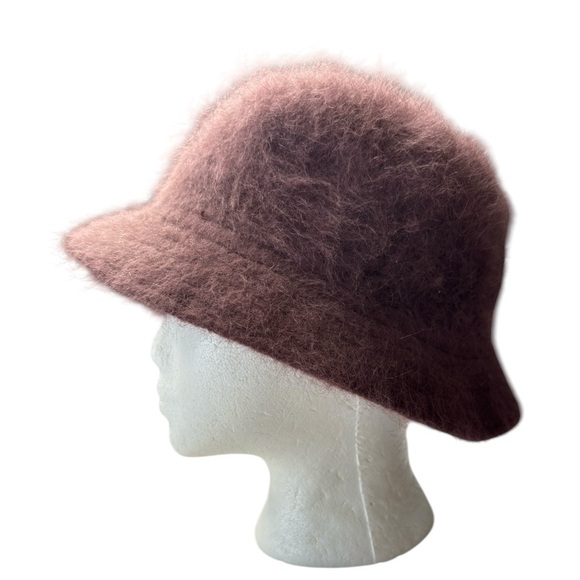 Kolob Furry MOHAIR Fedora Bucket Hat Winter Classic Deep Burgundy Classic Winter - Picture 10 of 13